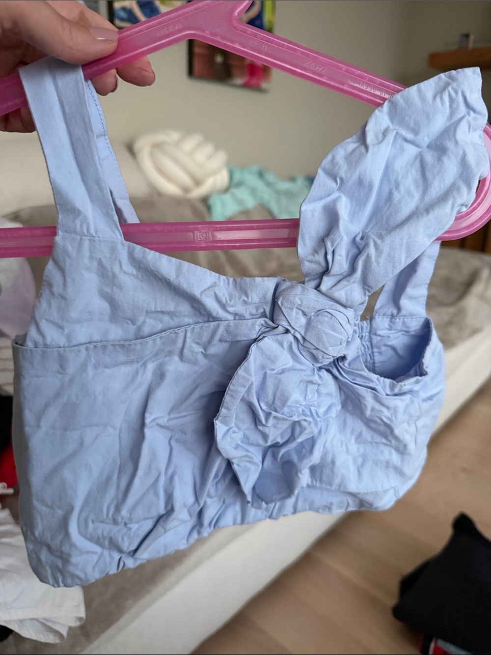 Zara Light Blue Knotted Tank Top